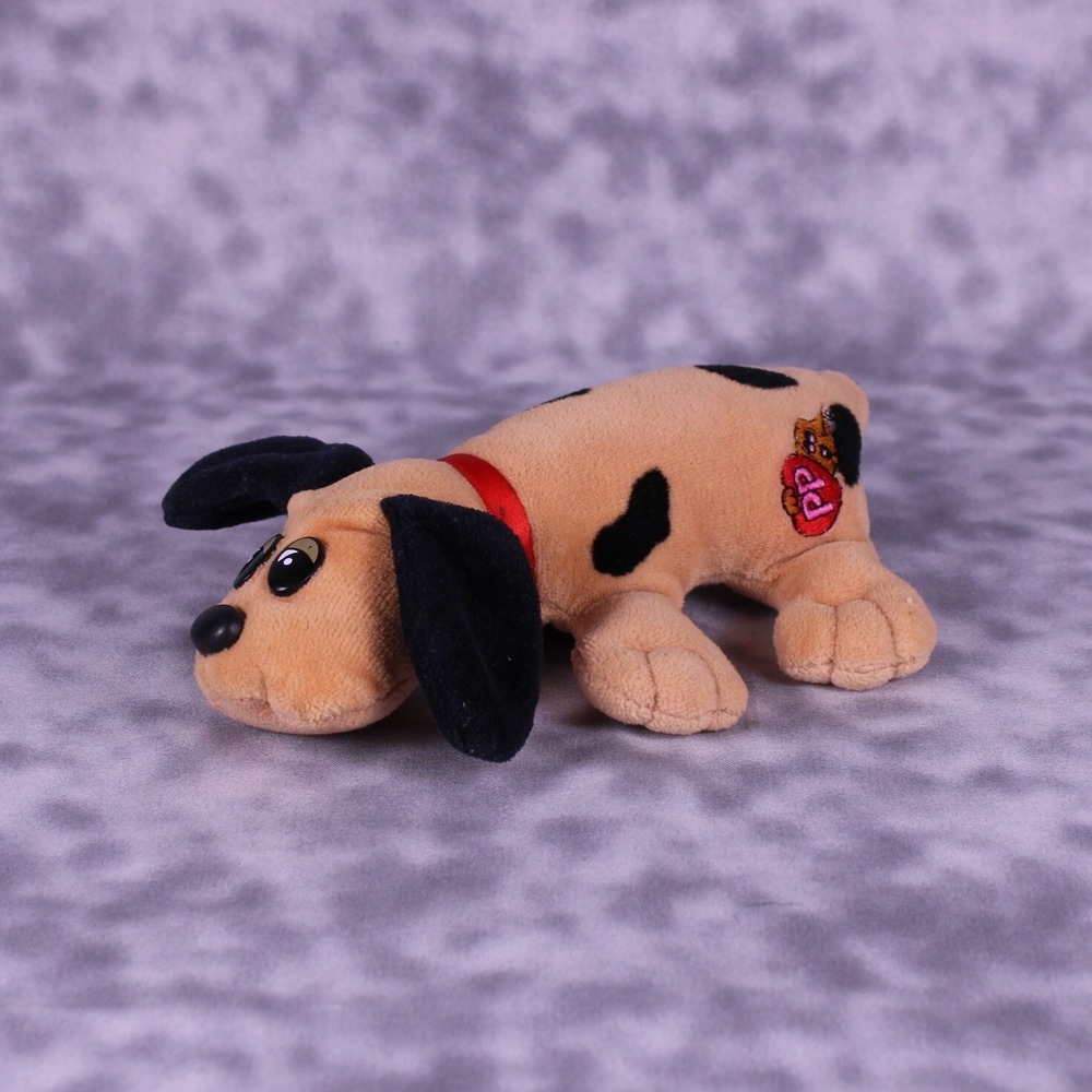 Vintage 1986 Tonka Pound Puppies Plush Dog Brown Black Spots Stuffed Animal